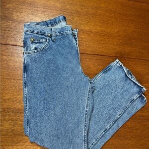 Vintage Wrangler Straight Leg Denim Jeans Light Blue Regular Fit Logo
